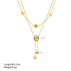 Wholesale Women's Simple Light Luxury Ins Style Doublelayer Clavicle Chain In Titanium Steel With Geometric Pattern