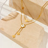 Wholesale Women's Simple Light Luxury Ins Style Doublelayer Clavicle Chain In Titanium Steel With Geometric Pattern