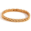 Wholesale Women's Simple Light Luxury Jewelry Stainless Steel 18K Gold Plated Splicing Fine Strap Chain Bracelet With Geometric Design