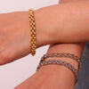 Wholesale Women's Simple Light Luxury Jewelry Stainless Steel 18K Gold Plated Splicing Fine Strap Chain Bracelet With Geometric Design