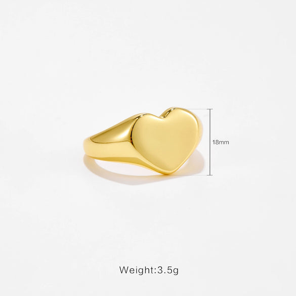 Wholesale Women's Simple Light Luxury Joker Ring Copper Electroplated Platinum 18K Gold Geometric Style