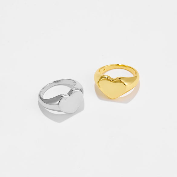 Wholesale Women's Simple Light Luxury Joker Ring Copper Electroplated Platinum 18K Gold Geometric Style
