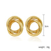 Wholesale Women's Simple Light Luxury Niche Knotted Metal Geometric Earrings With Electroplating