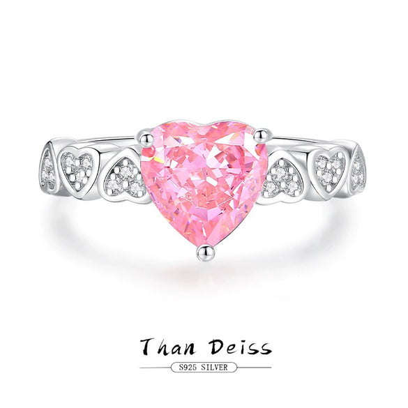 Wholesale Women's Simple Light Luxury Ring 925 Sterling Silver Heart Shape Set With Diamonds