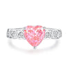 Wholesale Women's Simple Light Luxury Ring 925 Sterling Silver Heart Shape Set With Diamonds