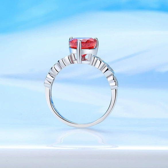 Wholesale Women's Simple Light Luxury Ring 925 Sterling Silver Heart Shape Set With Diamonds