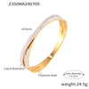 Wholesale Women's Simple Light Luxury Titanium Steel Double Row Star Drill Staggered Bracelet Gold Plated