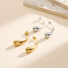 Wholesale Women's Simple Long Strip Water Drop Geometric Earrings Made Of Stainless Steel And 925 Silver With Electroplating