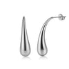 Wholesale Women's Simple Long Strip Water Drop Geometric Earrings Made Of Stainless Steel And 925 Silver With Electroplating