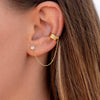 Wholesale Women's Simple Long Tassel Ear Clips Silver Needle Copper Geometric Zircon Electroplated Earrings
