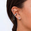 Wholesale Women's Simple Long Tassel Ear Clips Silver Needle Copper Geometric Zircon Electroplated Earrings