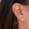 Wholesale Women's Simple Long Tassel Ear Clips Silver Needle Copper Geometric Zircon Electroplated Earrings