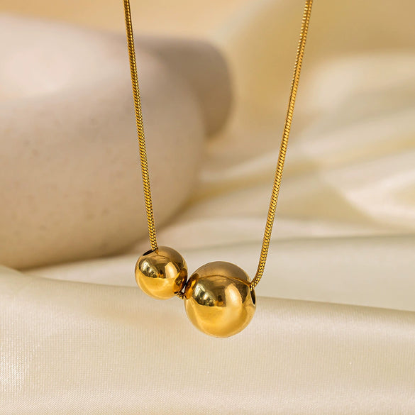 Wholesale Women's Simple Love Pendant Necklace Titanium Steel Geometric Snake Bone Chain Electroplated