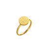 Wholesale Women's Simple Lucky Titanium Steel Ring With Letters Numbers Text 18K Gold Plated