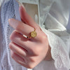 Wholesale Women's Simple Lucky Titanium Steel Ring With Letters Numbers Text 18K Gold Plated