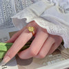 Wholesale Women's Simple Lucky Titanium Steel Ring With Letters Numbers Text 18K Gold Plated
