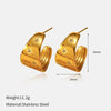 Wholesale Women's Simple Minimalist Electroplated Stainless Steel Hollow Pearl Earrings