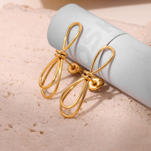 Wholesale Women's Simple Minimalist Ferris Wheel Pendant Necklace And Earrings Jewelry Set With Copper Freshwater Pearl And Titanium Steel Electroplated