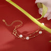 Wholesale Women's Simple Minimalist Geometric Fourleaf Clover Silver Electroplated Freshwater Pearl Bracelet