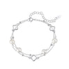 Wholesale Women's Simple Minimalist Geometric Fourleaf Clover Silver Electroplated Freshwater Pearl Bracelet