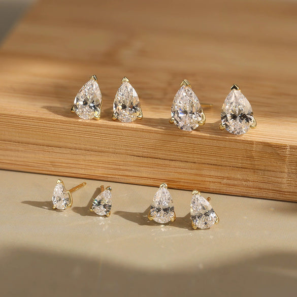 Wholesale Women's Simple Minimalist Geometric S925 Sterling Silver Electroplated Earrings With 8A Super Flash Zircon