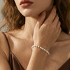 Wholesale Women's Simple Minimalist Geometric Silver Electroplated Freshwater Pearl Bracelet