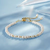 Wholesale Women's Simple Minimalist Geometric Silver Electroplated Freshwater Pearl Bracelet
