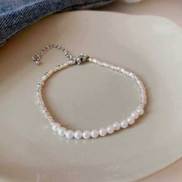 Wholesale Women's Simple Minimalist Handmade Imitation Pearl Starfish Shell Bracelet Jewelry