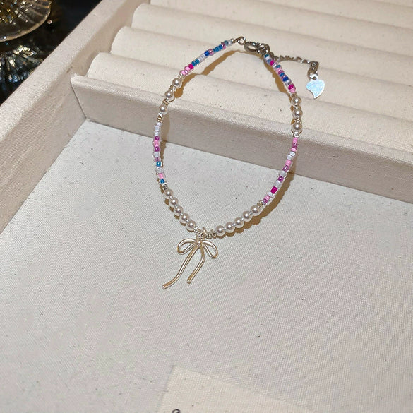Wholesale Women's Simple Minimalist Handmade Imitation Pearl Starfish Shell Bracelet Jewelry