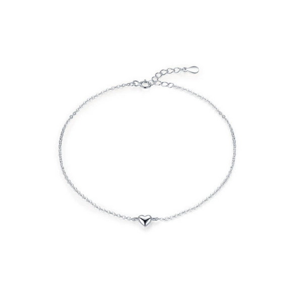 Wholesale Women's Simple Minimalist Luxury 925 Sterling Silver Heart Cross Chain Bracelet