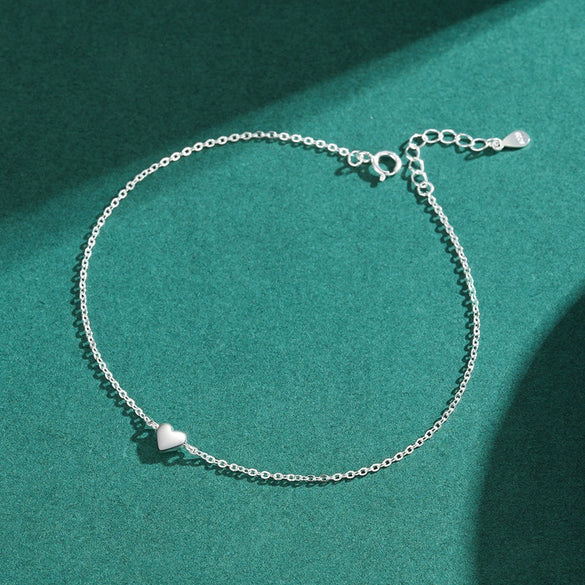 Wholesale Women's Simple Minimalist Luxury 925 Sterling Silver Heart Cross Chain Bracelet