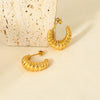Wholesale Women's Simple Modern Geometric Heart Stainless Steel 18K Gold Plated Earrings Jewelry Accessories