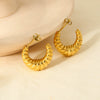 Wholesale Women's Simple Modern Geometric Heart Stainless Steel 18K Gold Plated Earrings Jewelry Accessories