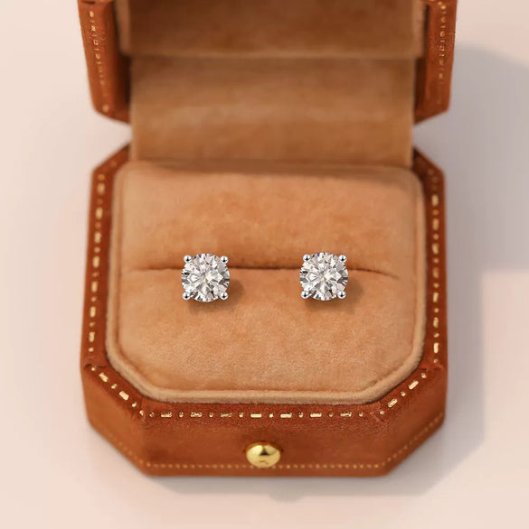 Wholesale Women's Simple Modern Geometric Silver S925 Sterling Silver Diamond Moissanite Zircon Earrings