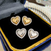 Wholesale Women's Simple Modern Style Heartshaped Diamond Inlay Copper Earrings