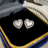 Wholesale Women's Simple Modern Style Heartshaped Diamond Inlay Copper Earrings