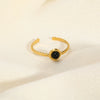 Wholesale Women's Simple Natural Geometric Stainless Steel Real Gold Plated Ring Jewelry