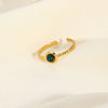 Wholesale Women's Simple Natural Geometric Stainless Steel Real Gold Plated Ring Jewelry