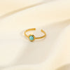 Wholesale Women's Simple Natural Geometric Stainless Steel Real Gold Plated Ring Jewelry