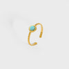 Wholesale Women's Simple Natural Geometric Stainless Steel Real Gold Plated Ring Jewelry
