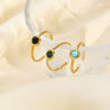 Wholesale Women's Simple Natural Geometric Stainless Steel Real Gold Plated Ring Jewelry