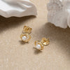 Wholesale Women's Simple Natural Geometric 925 Sterling Silver Fresh Water Pearl Mobius Earrings With Electroplating