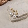 Wholesale Women's Simple Natural Light Luxury Geometric 925 Sterling Silver Freshwater Pearl Earrings With Electroplating