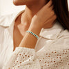 Wholesale Women's Simple Natural Silver Beaded Bracelet With Irregular Natural Turquoise Opal Amethyst And Shell Pearl Electroplated