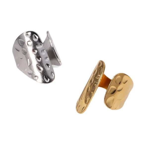 Wholesale Women's Simple Non Fading Light Luxury Geometric Opening Ring Made Of Stainless Steel With Electroplated Gold Finish