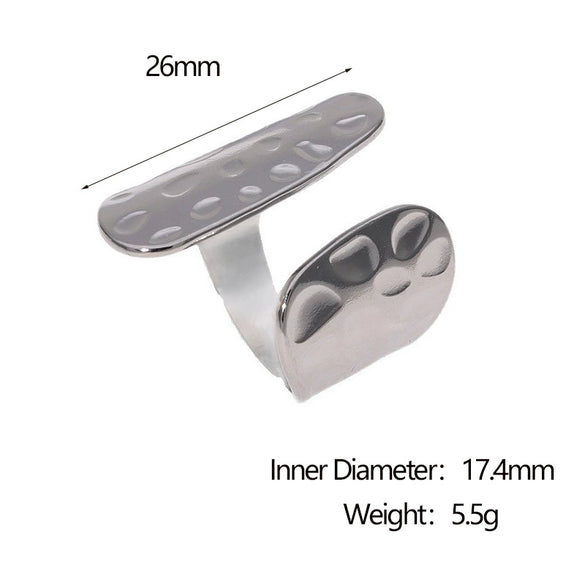 Wholesale Women's Simple Non Fading Light Luxury Geometric Opening Ring Made Of Stainless Steel With Electroplated Gold Finish