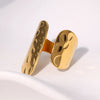Wholesale Women's Simple Non Fading Light Luxury Geometric Opening Ring Made Of Stainless Steel With Electroplated Gold Finish