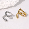 Wholesale Women's Simple Open Geometric Stainless Steel Ring With Electroplating