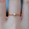 Wholesale Women's Simple Pearl Ring Copper Gold Plated Geometric Style