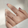 Wholesale Women's Simple Pearl Ring Copper Gold Plated Geometric Style